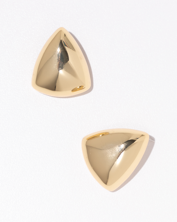 Puffed Triangle Stud Earrings