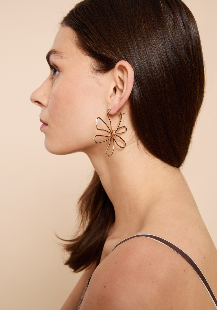 Oversized Abstract Flower Earrings