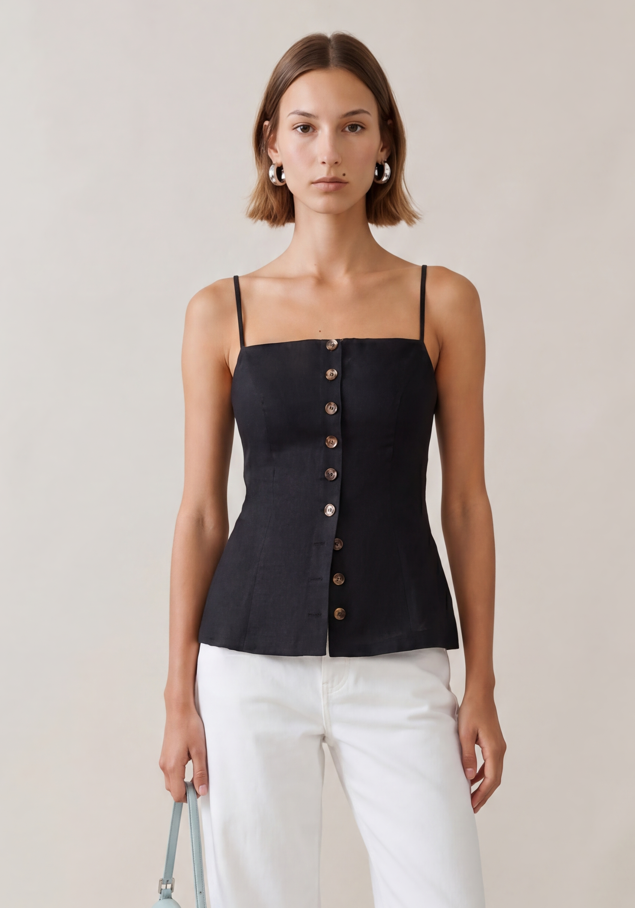 トップス CARLA Lady linen like tops トップス carla Lady linen like tops Linen Shirt CARLA . Linen