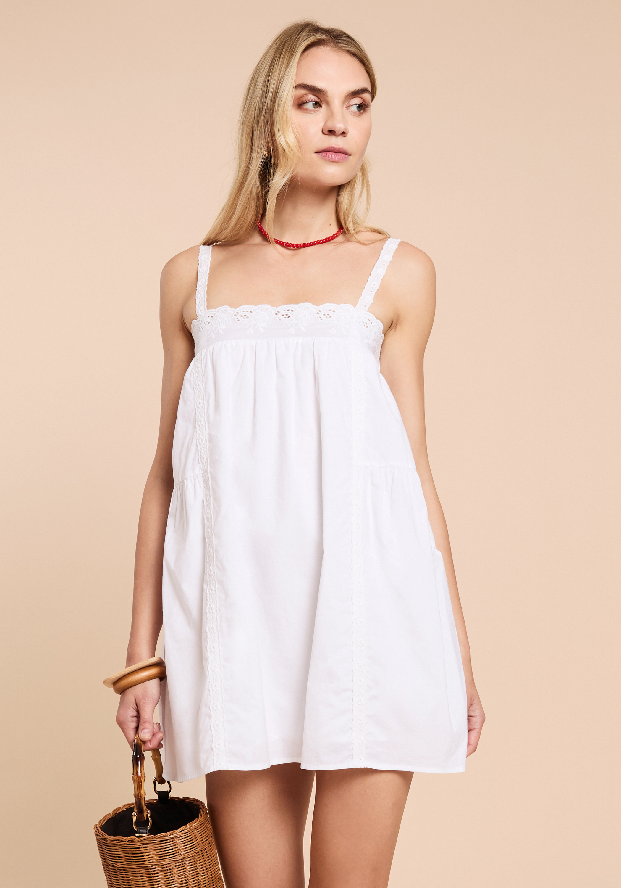 o.p.t Florence Cotton Dress | White | Size L o.p.t Florence Cotton Dress | White | Size L