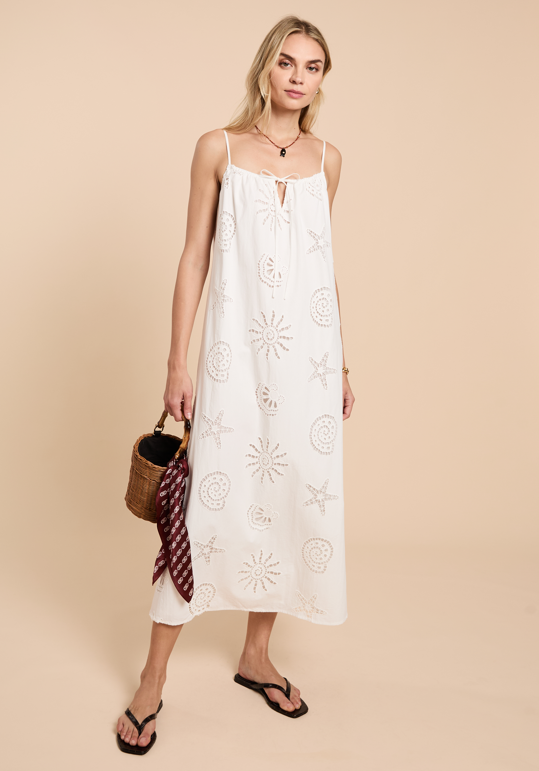 Few Moda | Genevieve Cotton Dress - Seashell Eyelet / M Few Moda | Genevieve Cotton Dress - Seashell Eyelet / M