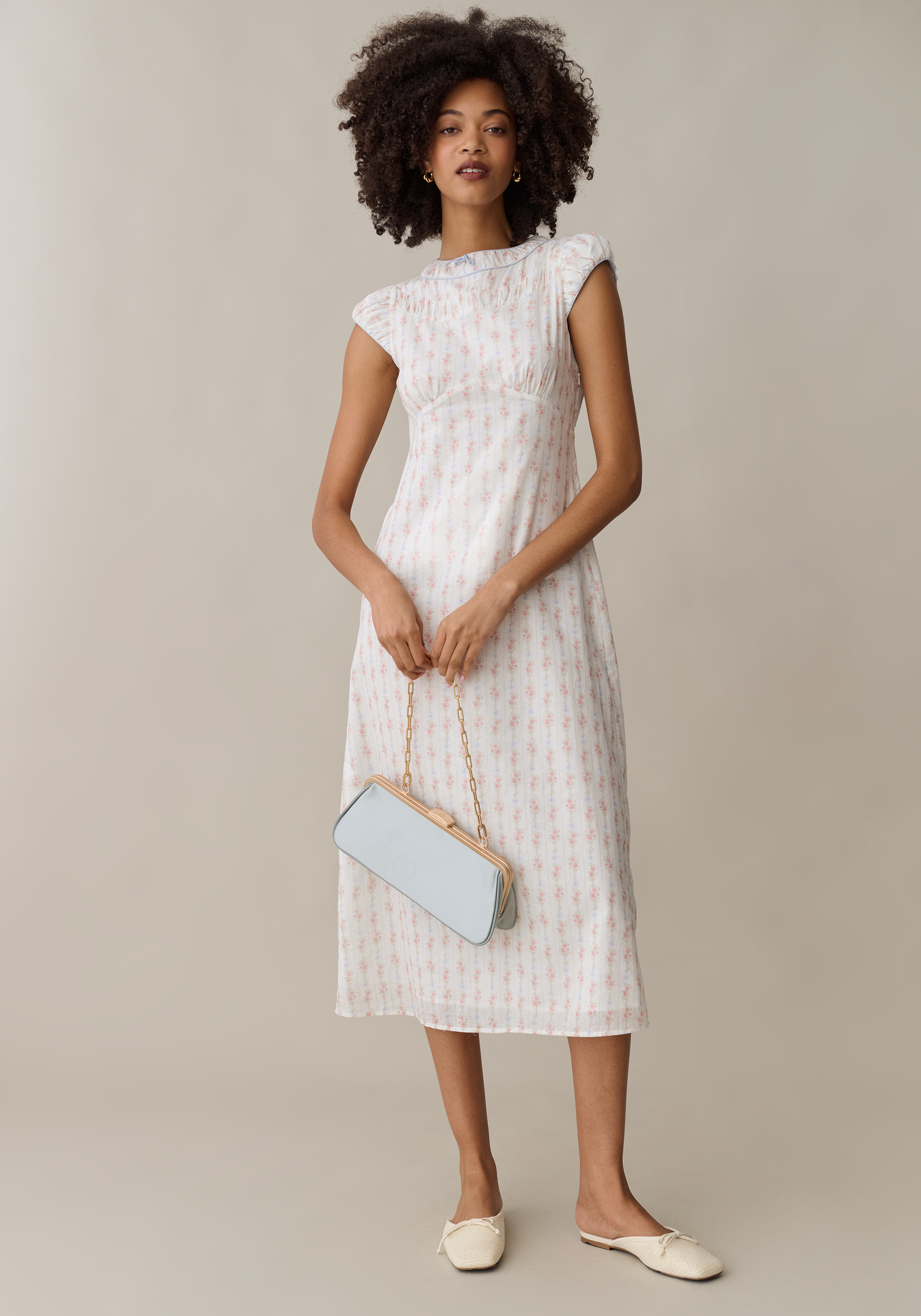 cotton sheath dress Stretch Cotton Polka Dot Puff Sleeve Mini Sheath Dress