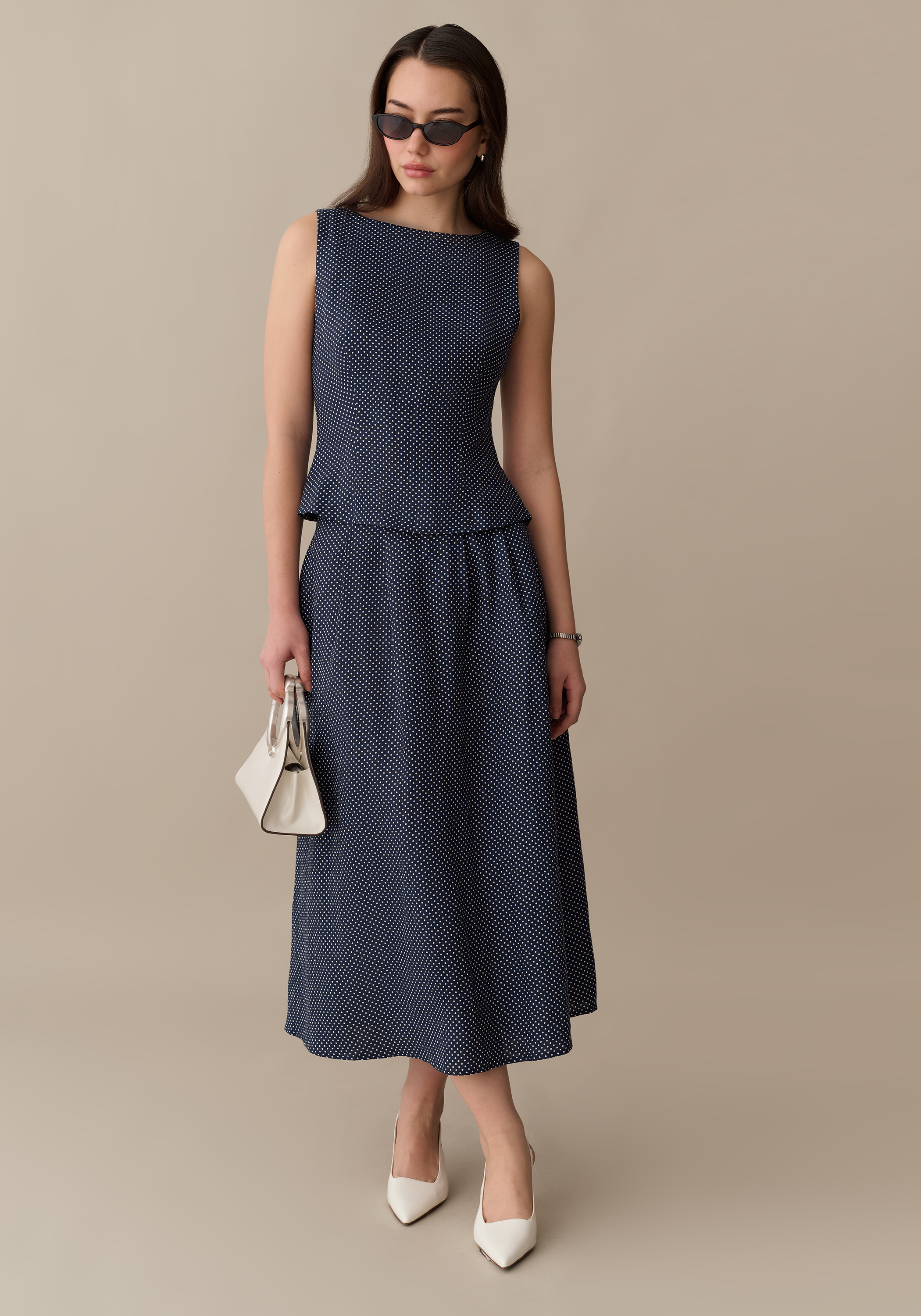 linen dress set Maxi linen dress AGRA in White