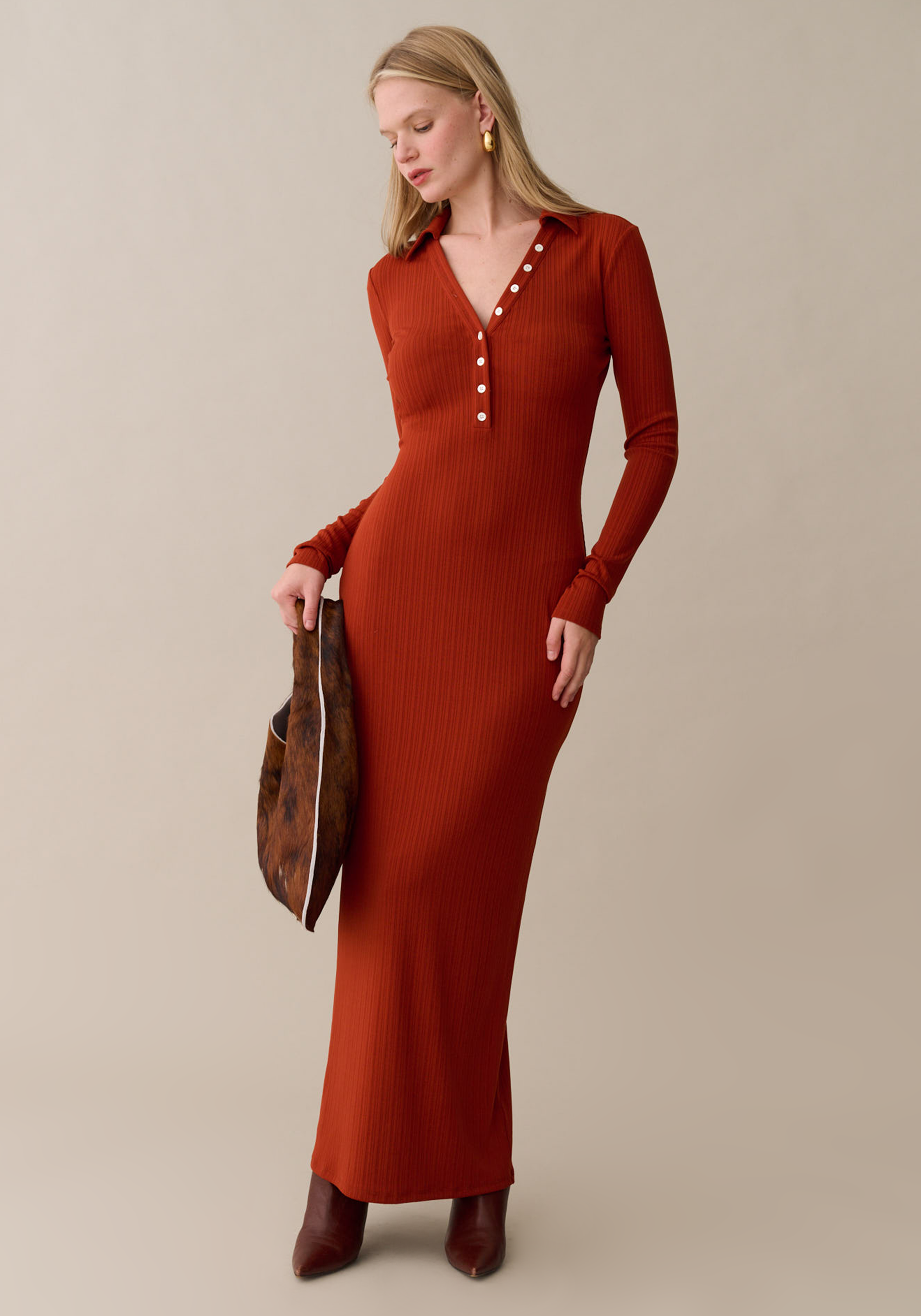 Few Moda | Hazel Dress - Burnt Orange / XS Few Moda | Hazel Dress - Burnt Orange / XS