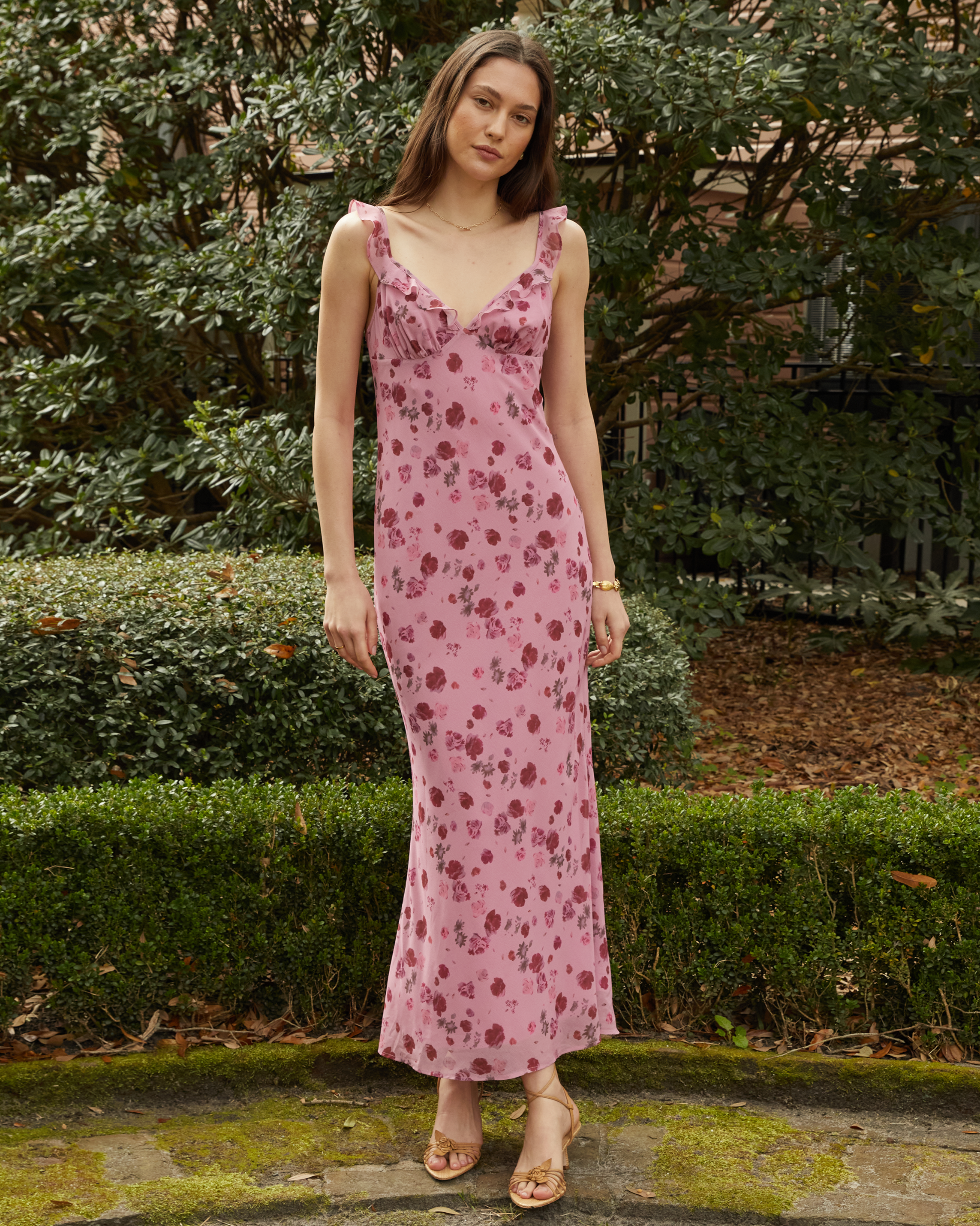 mabel pink dress Mabel Printed Maxi -Pink Caroline Hill