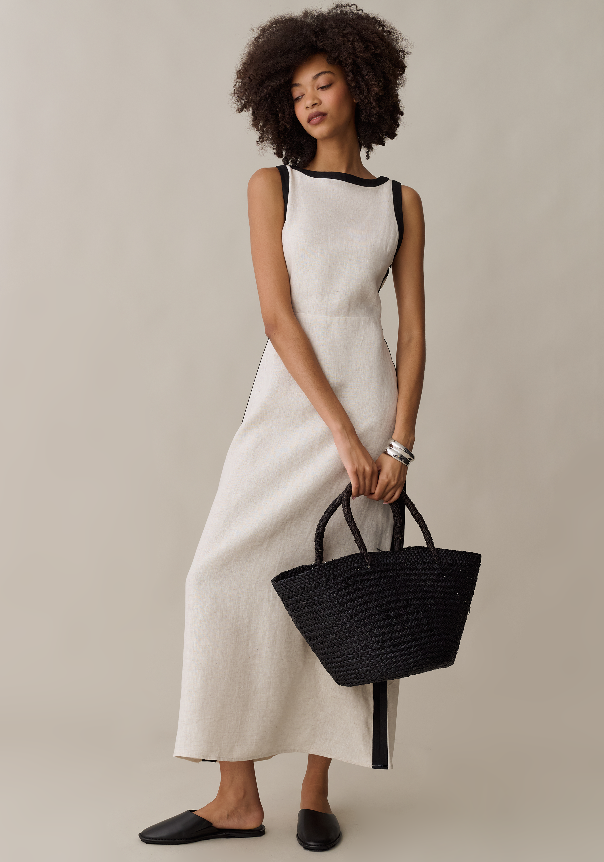 modern linen dress Maxi linen dress AGRA in White