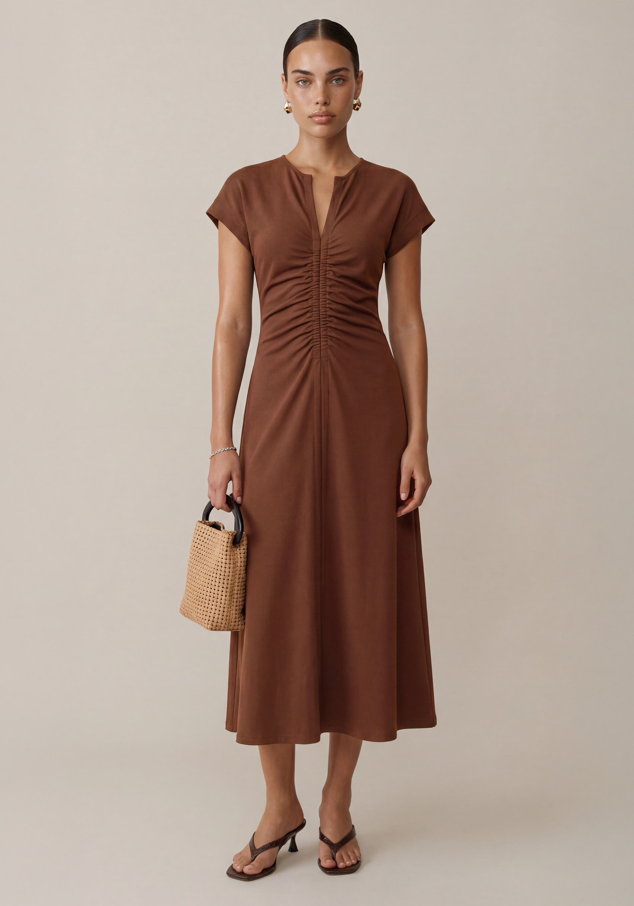 Few Moda | Roxy Ponte Knit Dress - Coffee / 2 Few Moda | Roxy Ponte Knit Dress - Coffee / 2