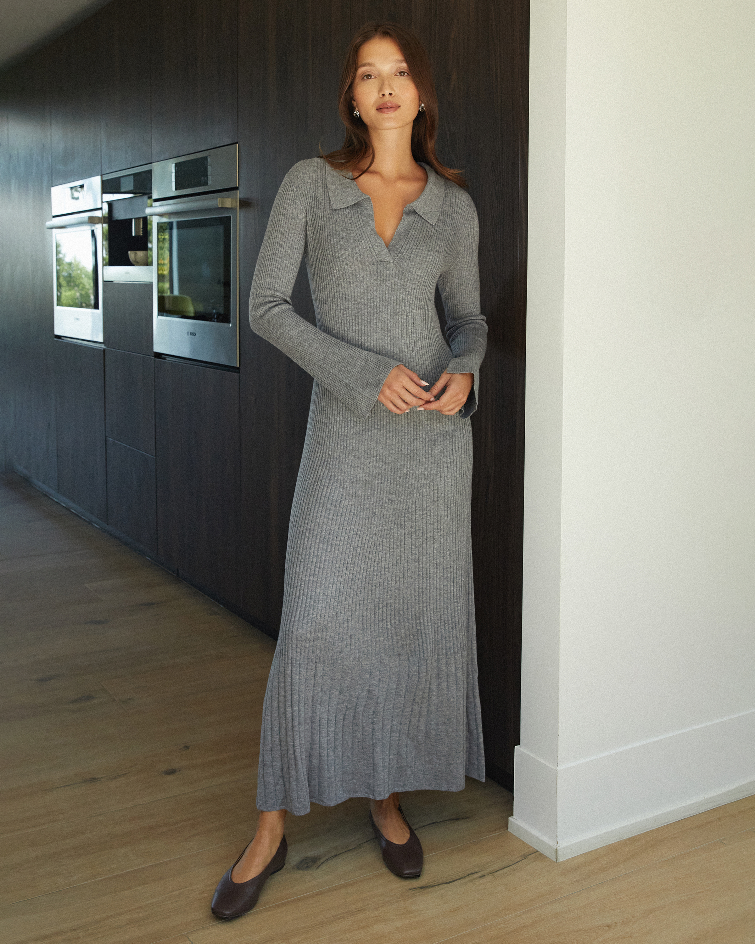 Few Moda | Nicole Knit Dress - DARK GREY / XL Few Moda | Nicole Knit Dress - DARK GREY / XL