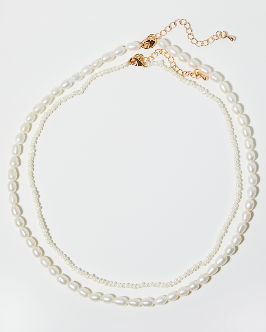 Double Pearl Necklace