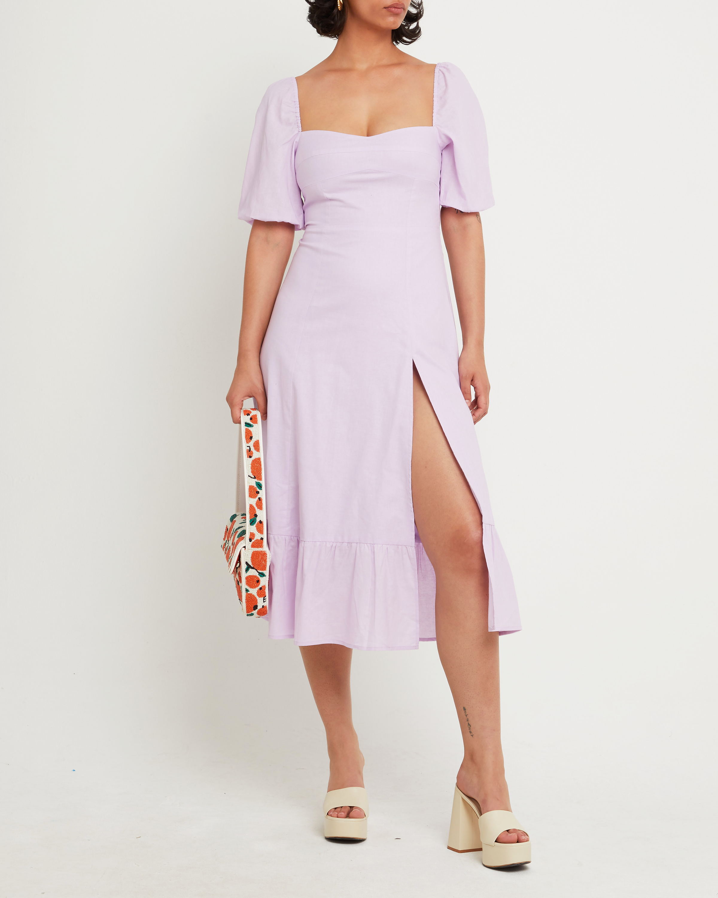 violetta midi dress Women's Violetta Midi Dress In Violet Floral | Medium