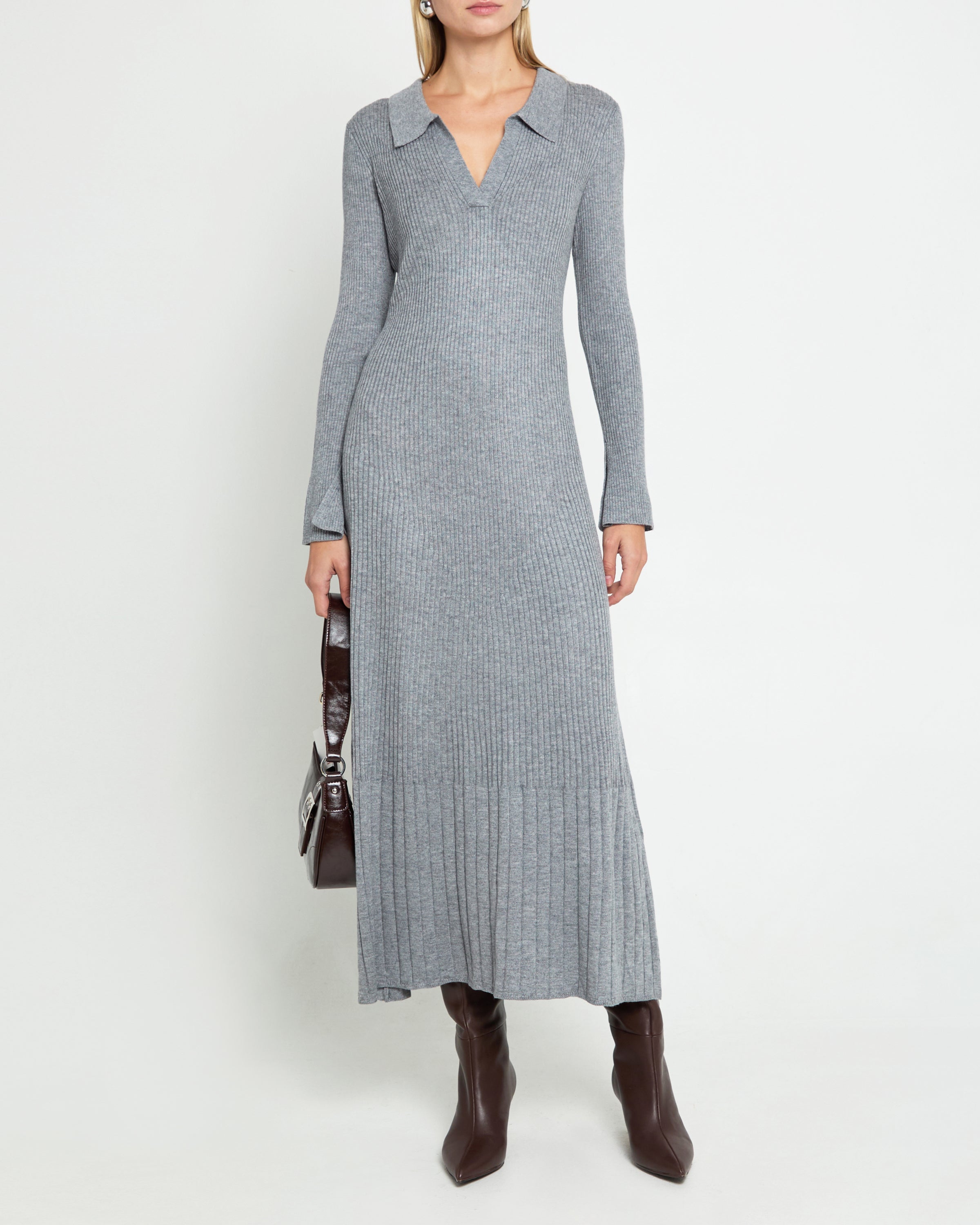 Few Moda | Nicole Knit Dress - DARK GREY / XL Few Moda | Nicole Knit Dress - DARK GREY / XL