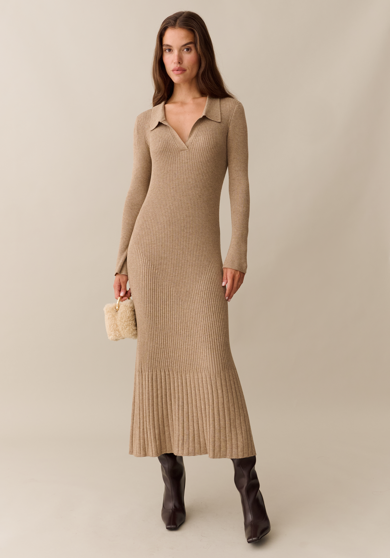 Few Moda | Nicole Knit Dress - Mocha / L Few Moda | Nicole Knit Dress - Mocha / L