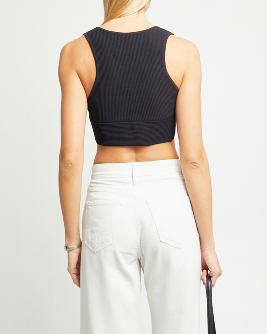 Sculpting Knit Deep V Tank