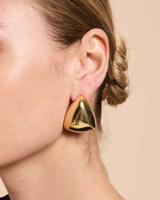 Puffed Triangle Stud Earrings