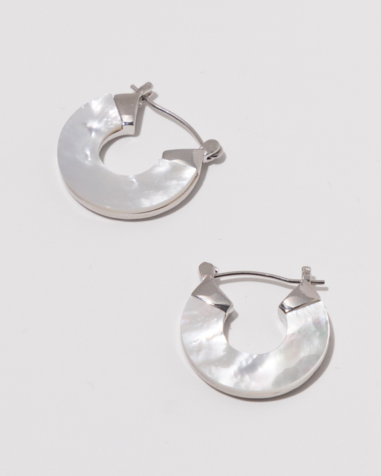Mother of Pearl Hoop Earrings