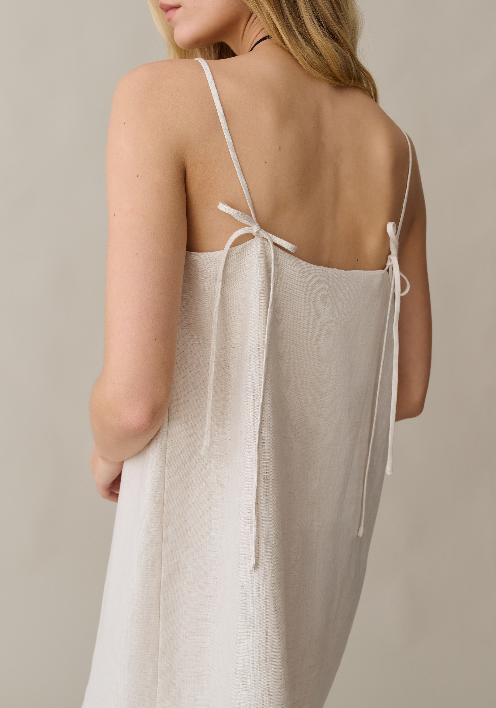 low cut linen dress Wrap sleeveless linen dress Rosie