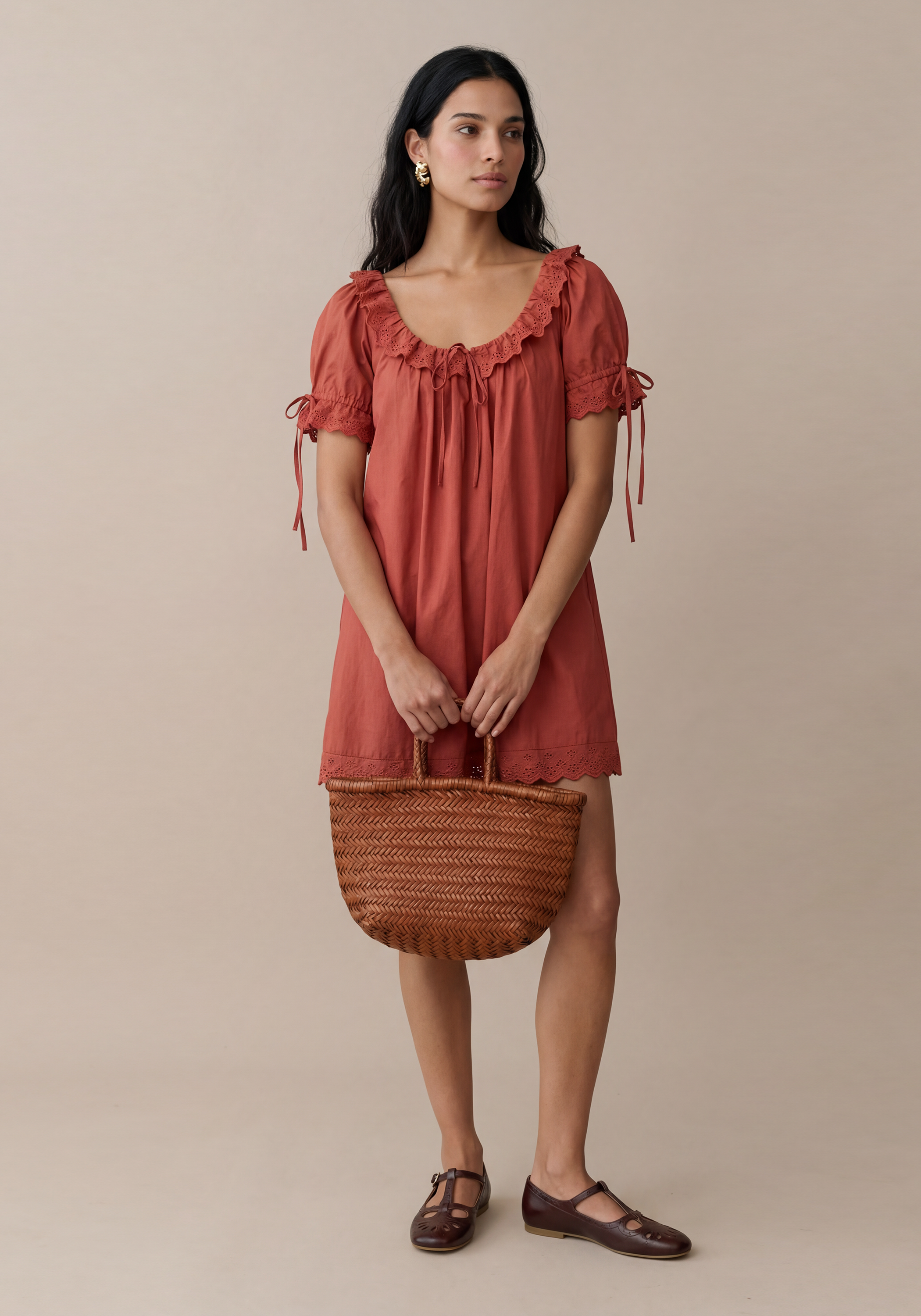 Few Moda | Juliet Cotton Dress - Rust / XL Few Moda | Juliet Cotton Dress - Rust / XL
