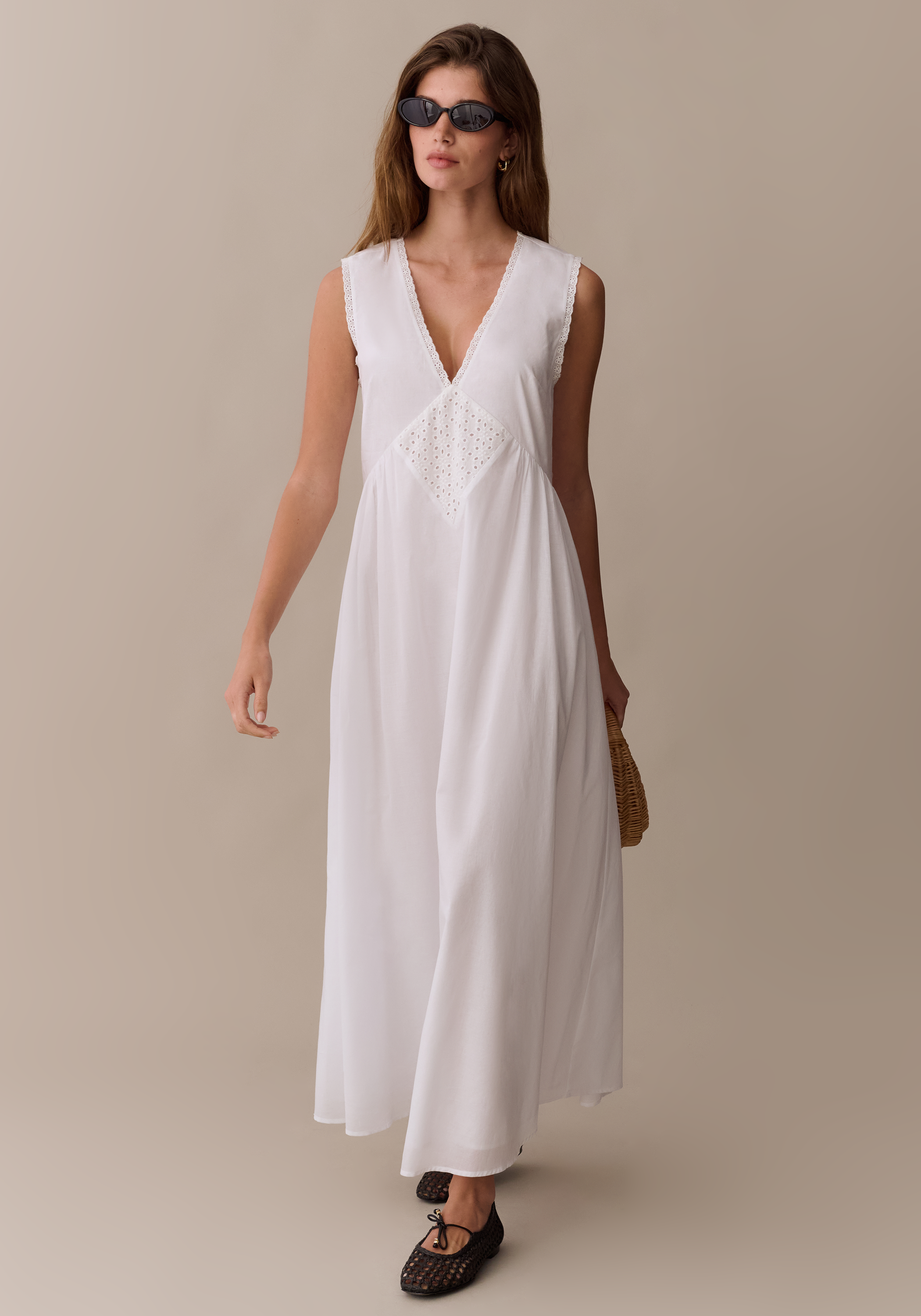 100 cotton white dress Briarwyn Summer Women's Fashion Solid Color 100% Single-Breasted Waist Tie ,Brunch Dress, Elegant Dresses ,Holiday Outfits,Old Money Style Sea Cotton White Midi Dress