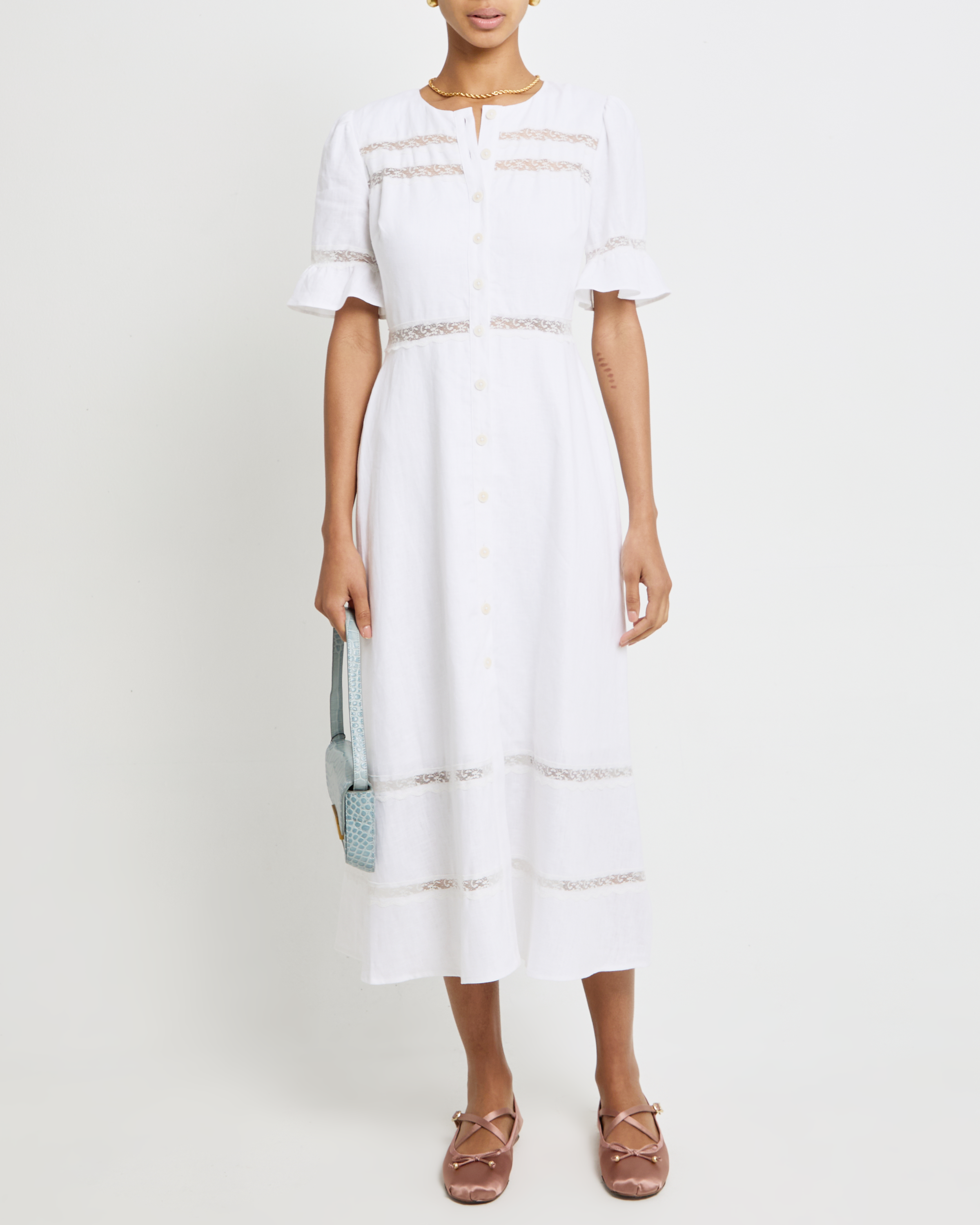 Few Moda | Adina Linen Dress - White / 4 Few Moda | Adina Linen Dress - White / 4