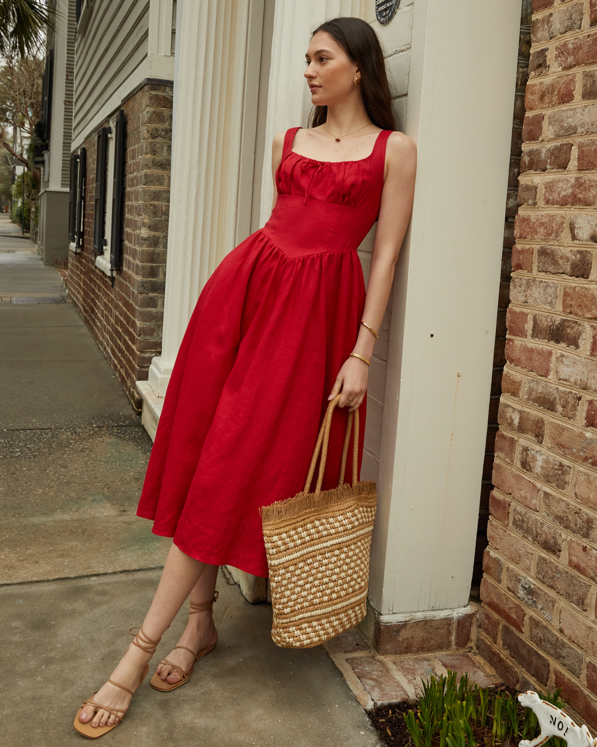 Few Moda | Chiara Linen Dress - RED / 10 Few Moda | Chiara Linen Dress - RED / 10