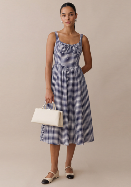chinese dress ladies The Sara Shift Dress in Cherry Gingham – sette main image 1