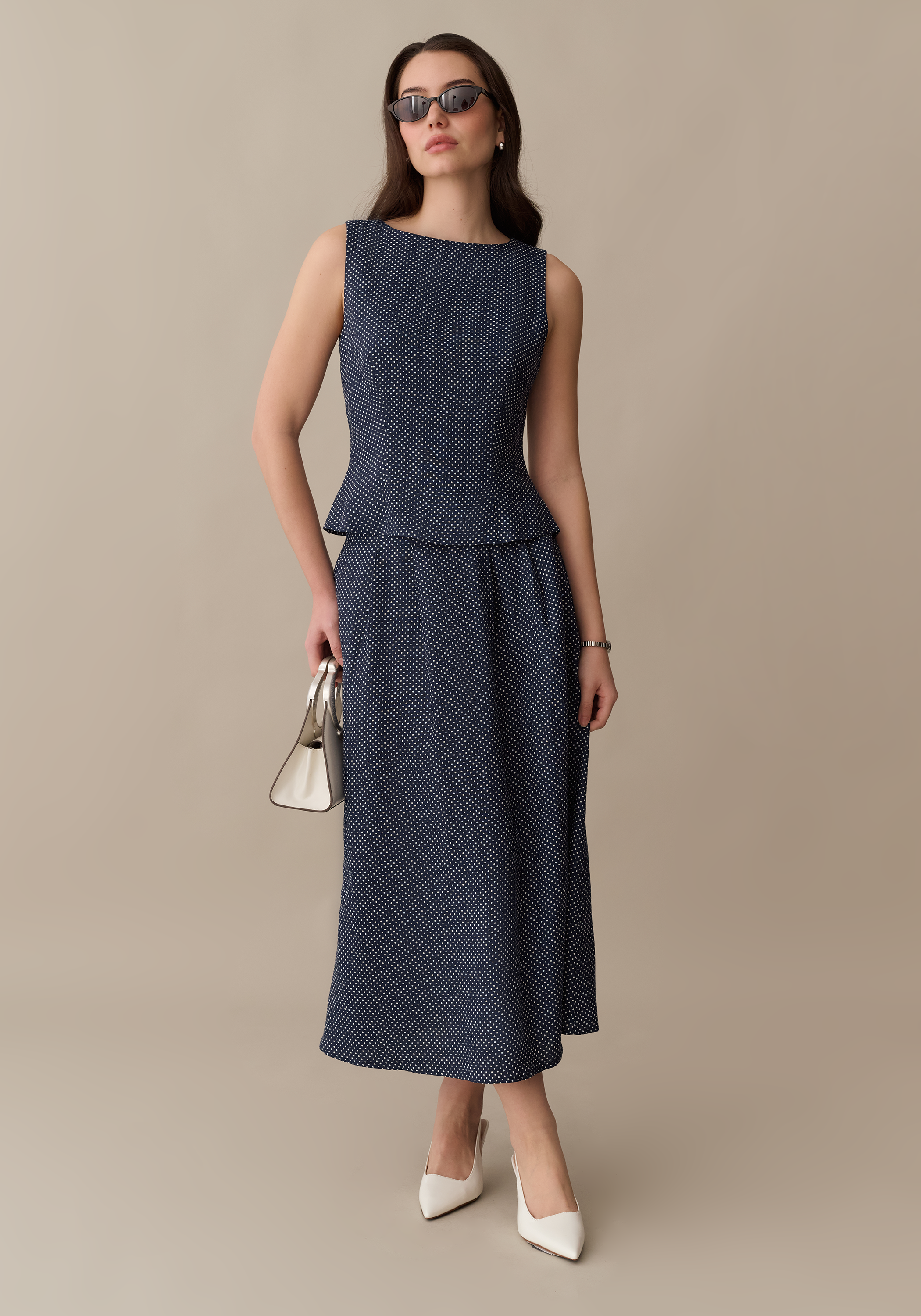 linen dress set White Linen Two Piece Skirt Set