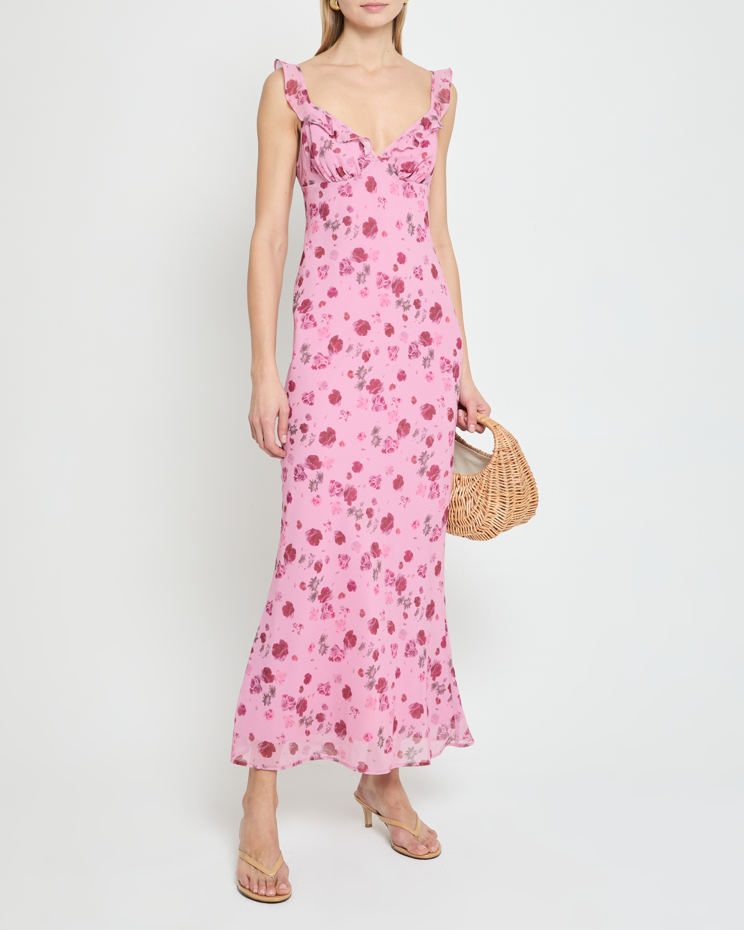 mabel pink dress Mabel Printed Maxi -Pink Caroline Hill