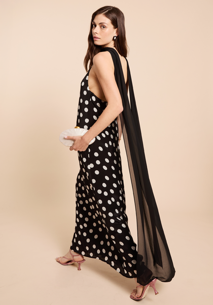 andresd decollete dot dress ブラック　sサイズ decollete dot dress | ANDRESD