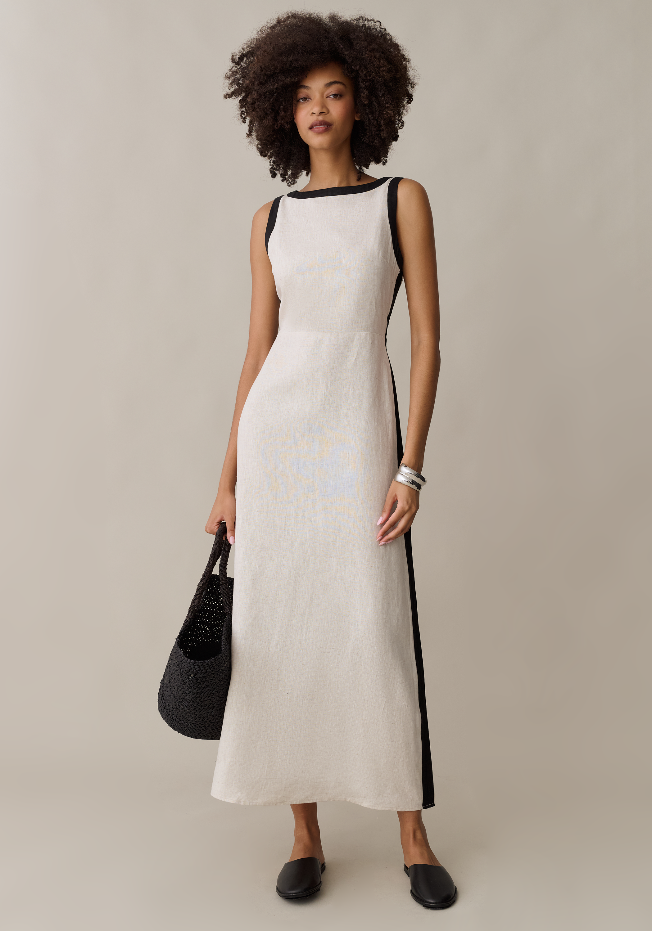 Few Moda | Claudette Linen Dress - Oatmeal / 12 Few Moda | Claudette Linen Dress - Oatmeal / 12
