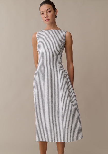 grey ant dress Anthem the Label Cowl Neck Sleeveless Satin Slip Dress Blue Grey / XS
