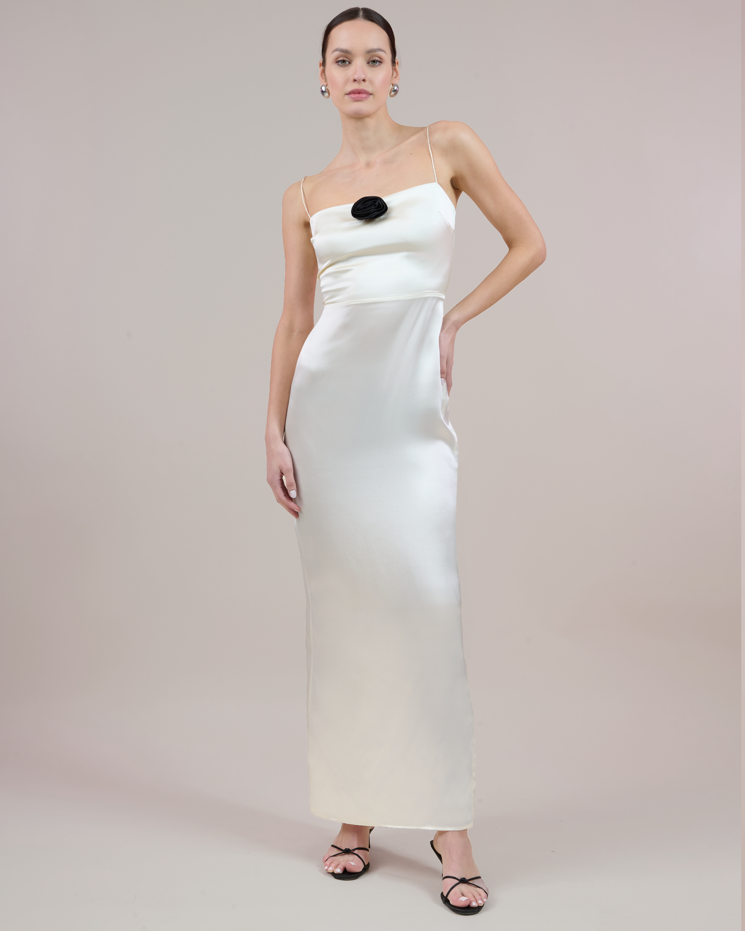 silk dress ivory Isa Silk Dress