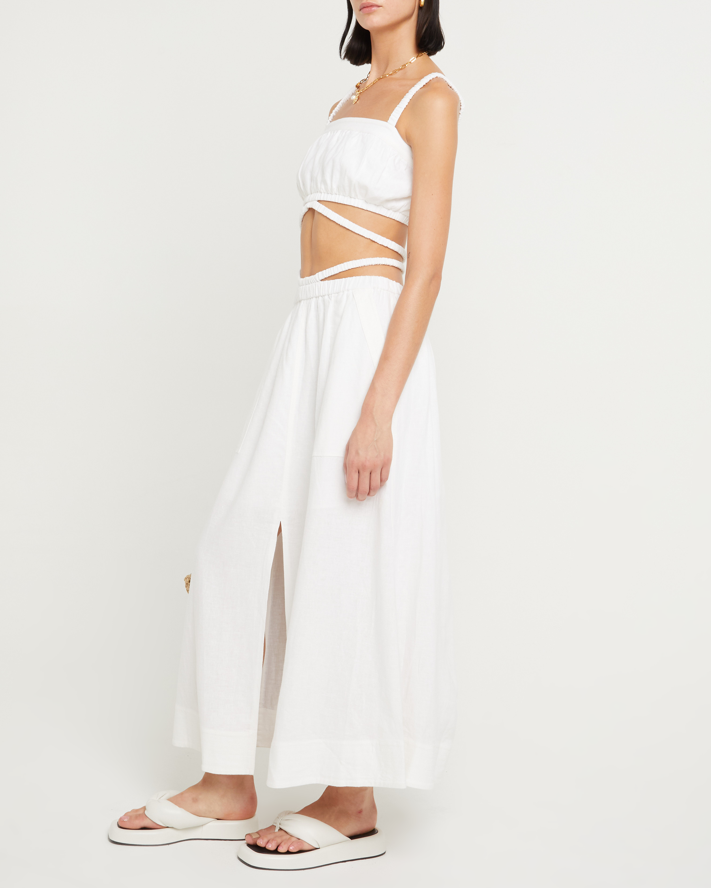 two piece dress set white Few Moda | Ieva Two Piece Set