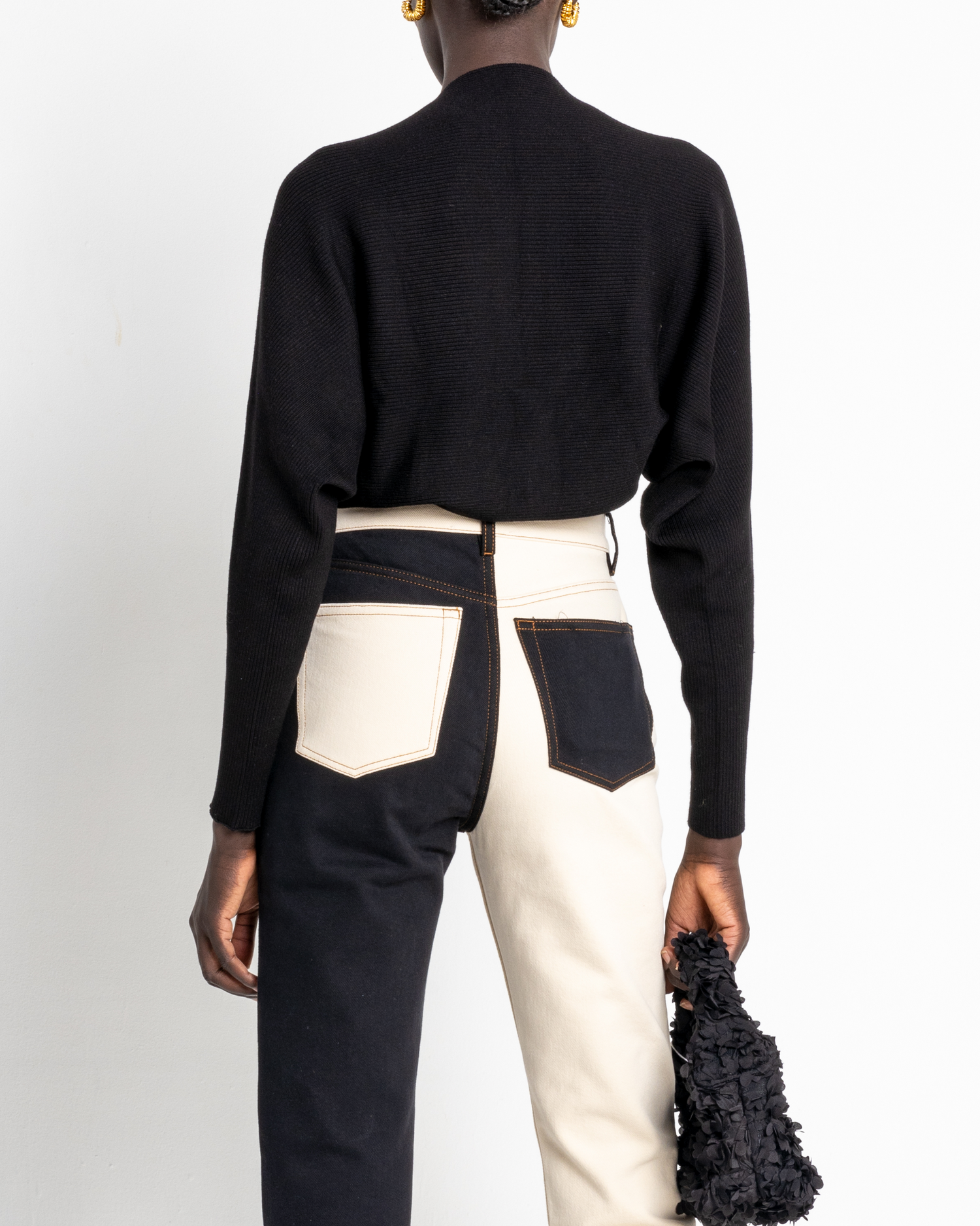 Second image of Naomi Cardi Set, a black top and cardi, knit, sweater tank, high neck, bolero, cardigan, sleeves, shrug