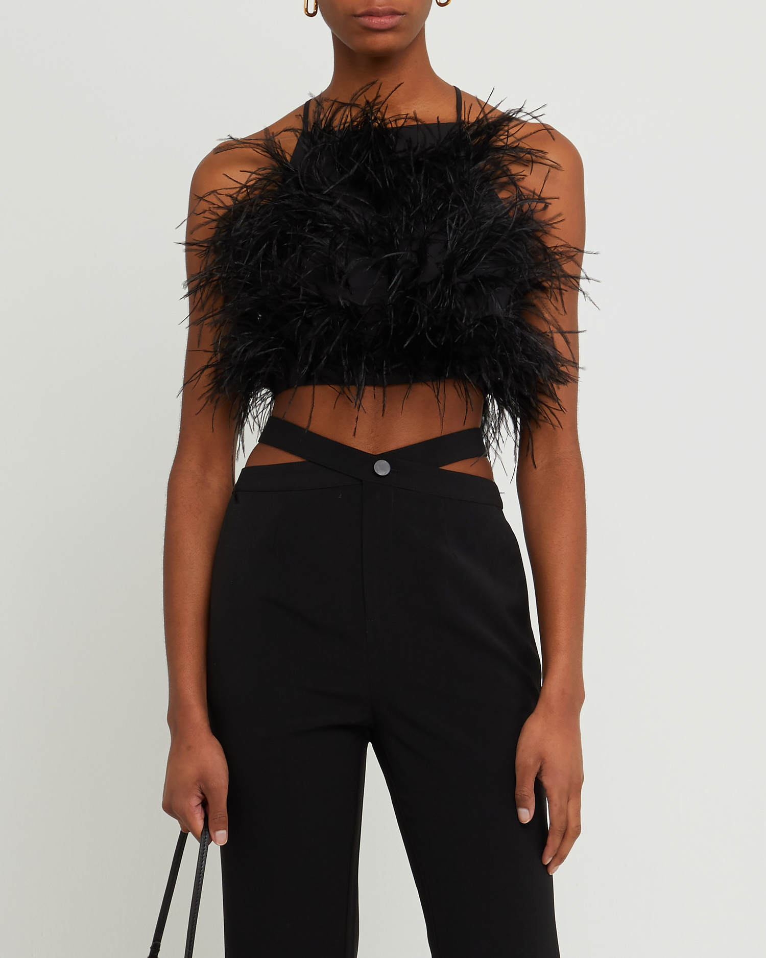 Feather Trim Top Black / Medium