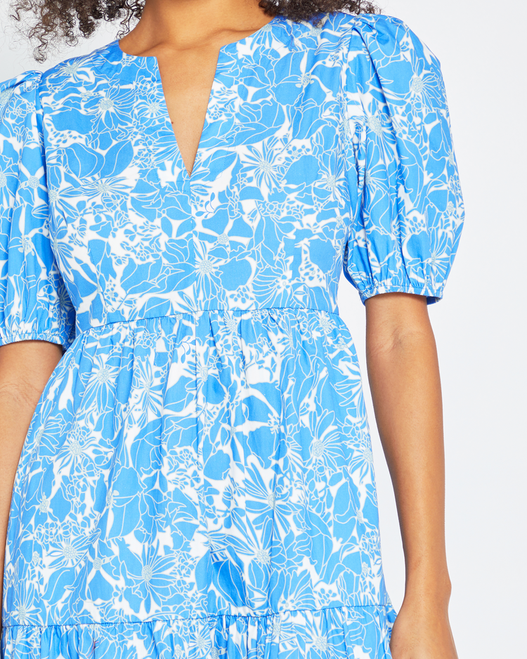 O.P.T Cecily Dress Lapis Floral S