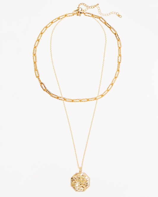 Gold Pendant Necklace Set